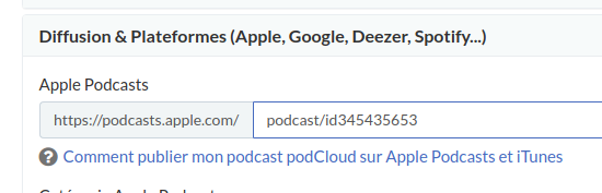 podCloud lien Apple Podcasts
